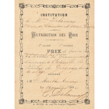 Ex-praemio . Institution de Mme Delannay.