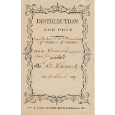 Ex-praemio . Distribution des prix. Institution de Mme Damoireau.