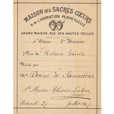 Ex-praemio . Maison des Sacrés Coeurs & de l'Adoration perpétuelle.