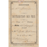 Ex-praemio . Institution de Mme Bournier.