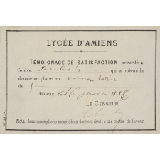 Ex-praemio . Lycée d'Amiens.