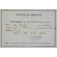 Ex-praemio . Lycée d'Amiens.