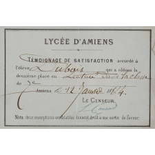 Ex-praemio . Lycée d'Amiens.