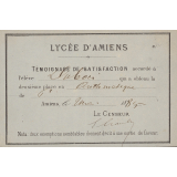Ex-praemio . Lycée d'Amiens.