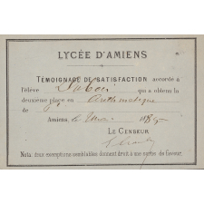 Ex-praemio . Lycée d'Amiens.