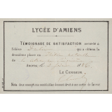 Ex-praemio . Lycée d'Amiens.