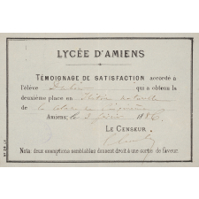 Ex-praemio . Lycée d'Amiens.
