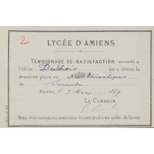 Ex-praemio . Lycée d'Amiens.