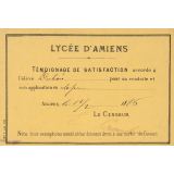 Ex-praemio . Lycée d'Amiens.