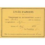 Ex-praemio . Lycée d'Amiens.