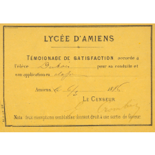 Ex-praemio . Lycée d'Amiens.