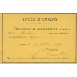 Ex-praemio . Lycée d'Amiens.