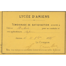 Ex-praemio . Lycée d'Amiens.