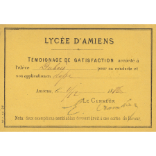 Ex-praemio . Lycée d'Amiens.