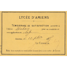 Ex-praemio . Lycée d'Amiens.