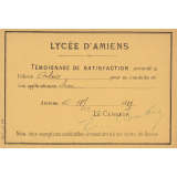 Ex-praemio . Lycée d'Amiens.