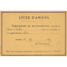 Ex-praemio . Lycée d'Amiens.