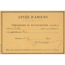 Ex-praemio . Lycée d'Amiens.