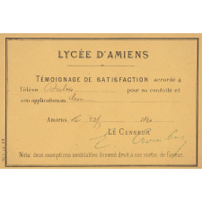 Ex-praemio . Lycée d'Amiens.