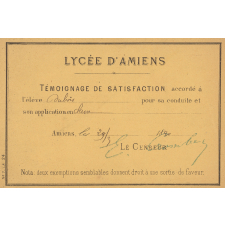 Ex-praemio . Lycée d'Amiens.
