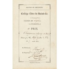 Ex-praemio . Diocèse de Coutances. Collège libre de Saint-Lô.