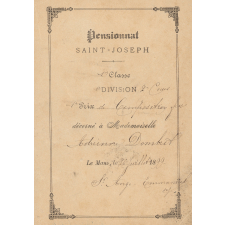 Ex-praemio . Pensionnat Saint-Joseph.