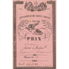 Ex-praemio . Pensionnat de Sainte-Ursule à Tullins.