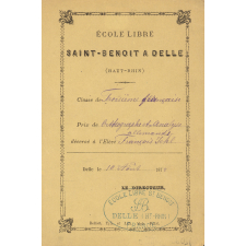 Ex-praemio . Ecole libre Saint-Benoit à Delle (Haut-Rhin).