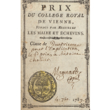 Ex-praemio . Prix du collège royal de Vienne.