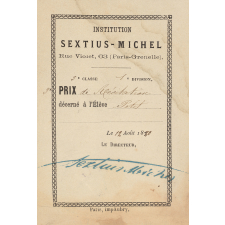 Ex-praemio . Institution Sextius-Michel Rue Violet, 63 (Paris-Grenelle).