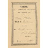Ex-praemio . Pensionnat de la communauté d'Ernemont.