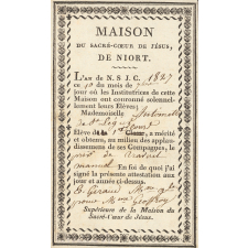 Ex-praemio . Maison du Sacré-Coeur de Jésus, de Niort.