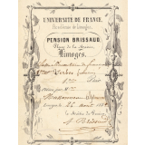 Ex-praemio . Pension Brissaud, place de la mairie, Limoges.