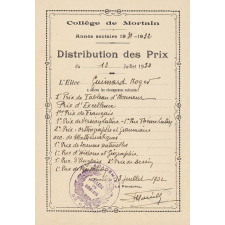 Ex-praemio . Collège de Mortain. Année scolaire 1931-1932.