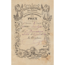 Ex-praemio . Ecole chrétienne des frères. Distribution annuelle des prix.