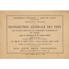 Invitation à la distribution générale des prix. 