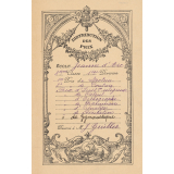 Distribution des prix, billet de prix. 