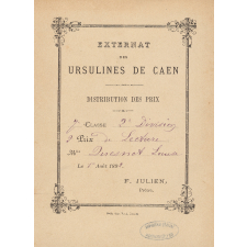Ex-praemio . Externat des Ursulines de Caen.