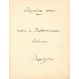 Cours de mathématiques, Descriptive