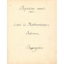 Cours de mathématiques, Descriptive