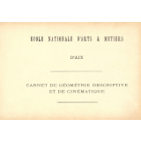 Cahier de géométrie descriptive et de cinématique