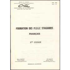 Formation des P.E.G.C. Stagiaires Français