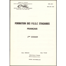 Formation des P.E.G.C. Stagiaires Français
