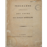 Programme général des Cours des Ecoles Normales.