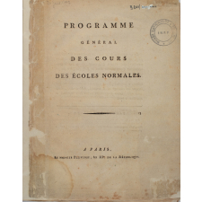 Programme général des Cours des Ecoles Normales.