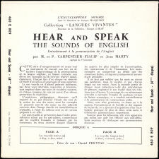 Hear and Speak : the sounds of English : entraînement à la prononciation de l'anglais. 4ème disque 
 