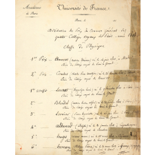 Feuille de distribution des prix du Concours Général de Physique des quatre Collèges Royaux de Paris. 