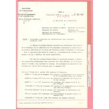 Programmes de construction des collèges 400 - 600 - 900.