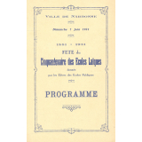 Programme de la fête du cinquantenaire des écoles laïques de la ville de Narbonne .