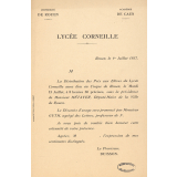 Invitation à la Distribution de Prix aux élèves du lycée Corneille de Rouen. 